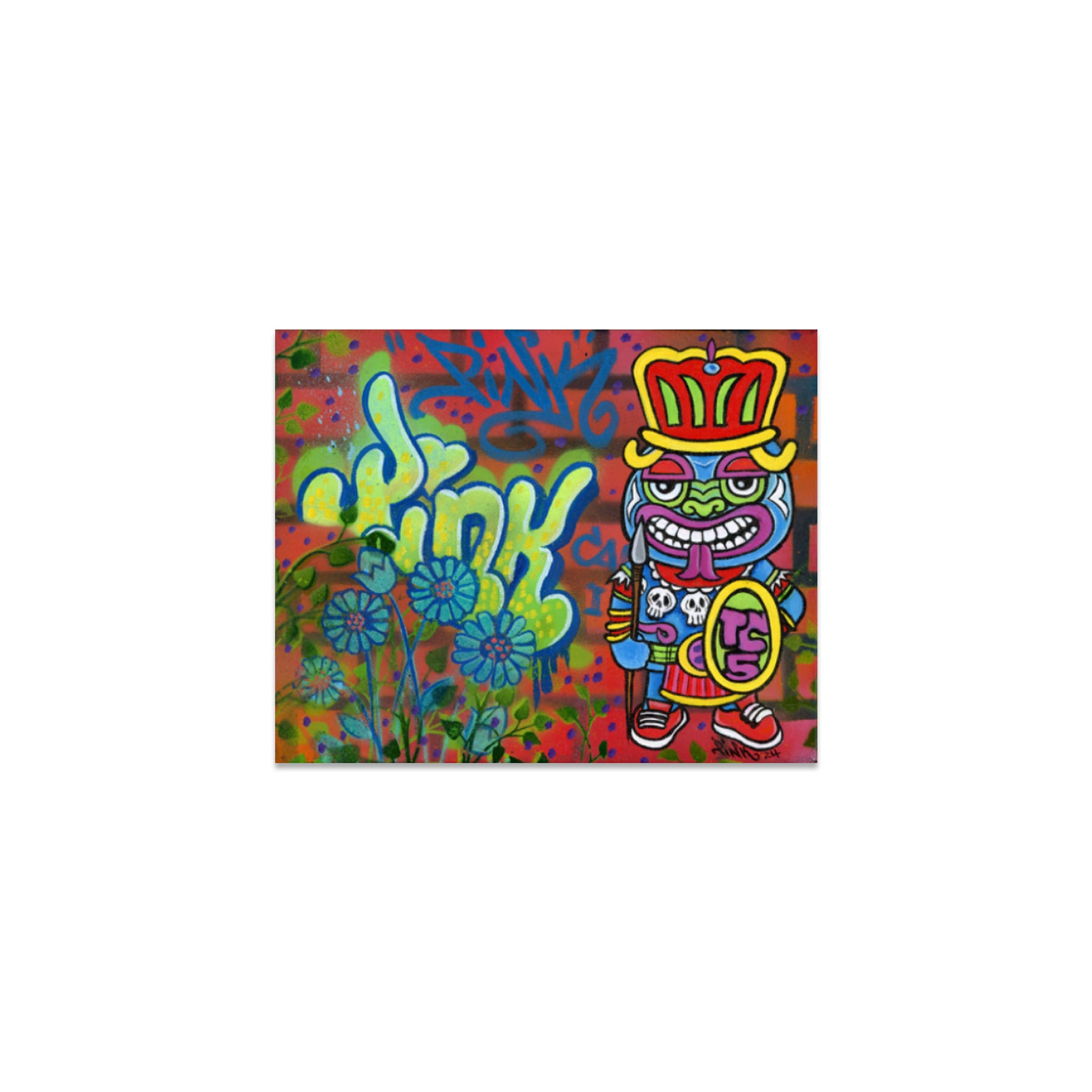 TC5 Graffiti crew Lady Pink original painting on canvas