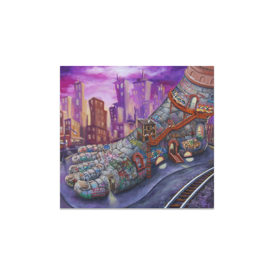 Graffiti style art on printed canvas by Lady Pink