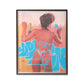 Framed painting on old playboy poster of a womans back