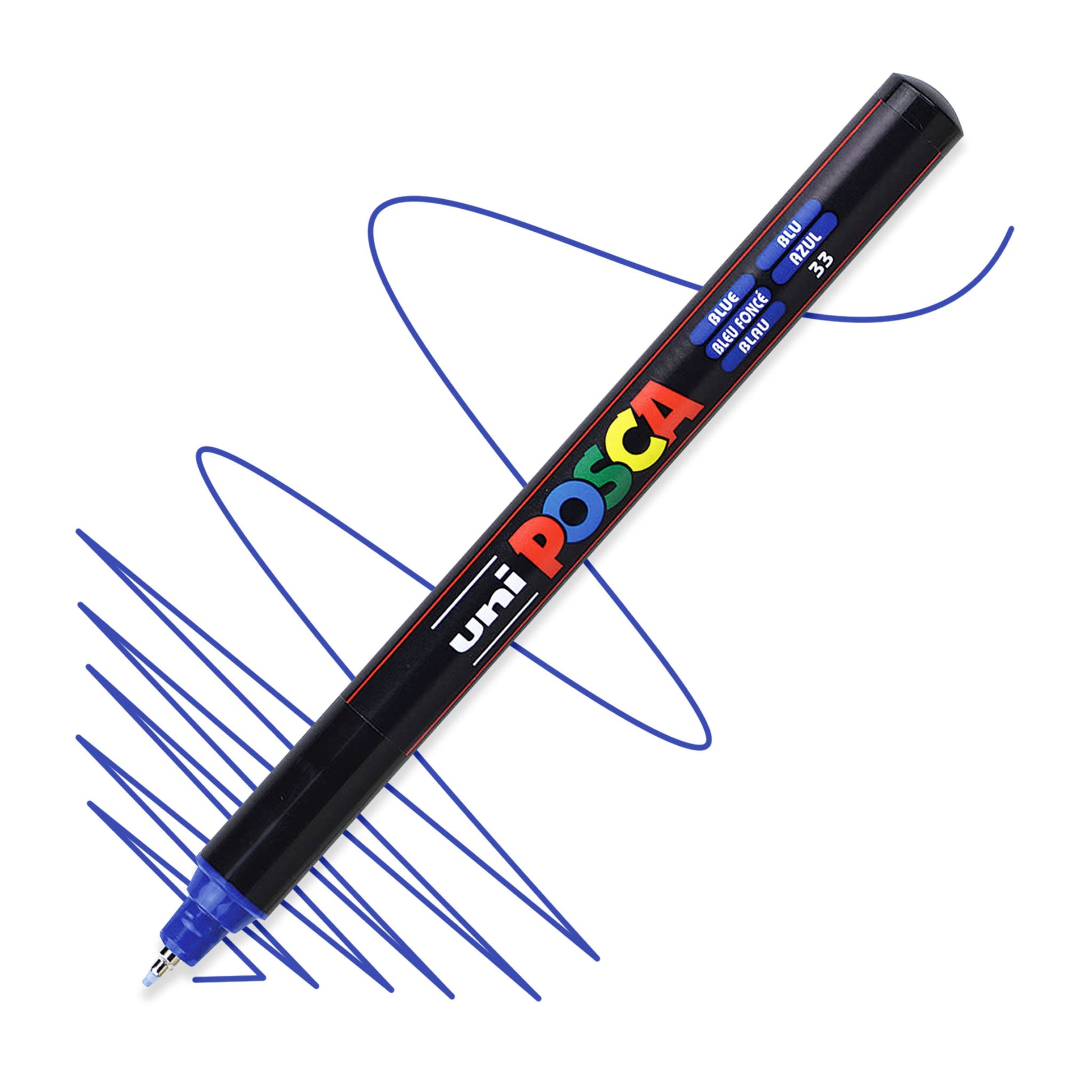 POSCA 1-MR water-based graffiti art Fine Line paint marker in Blue.