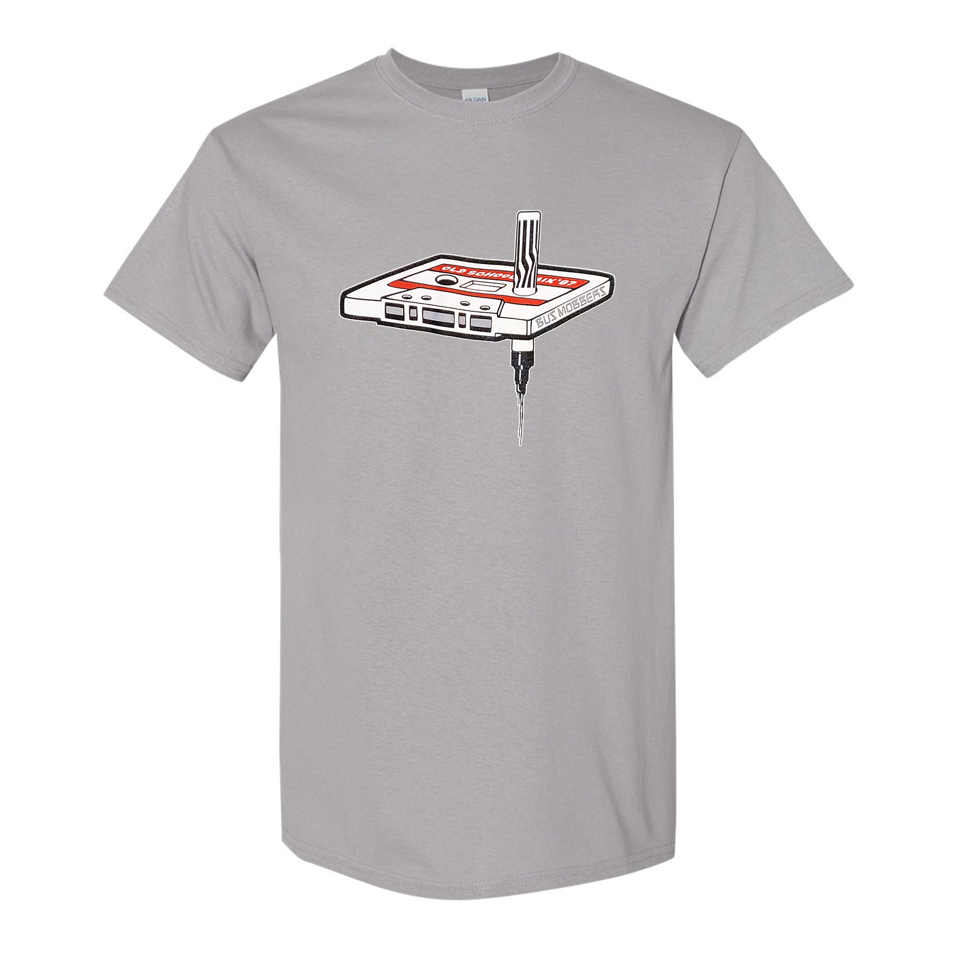 Grey shirt with white mixtape and pilot marker