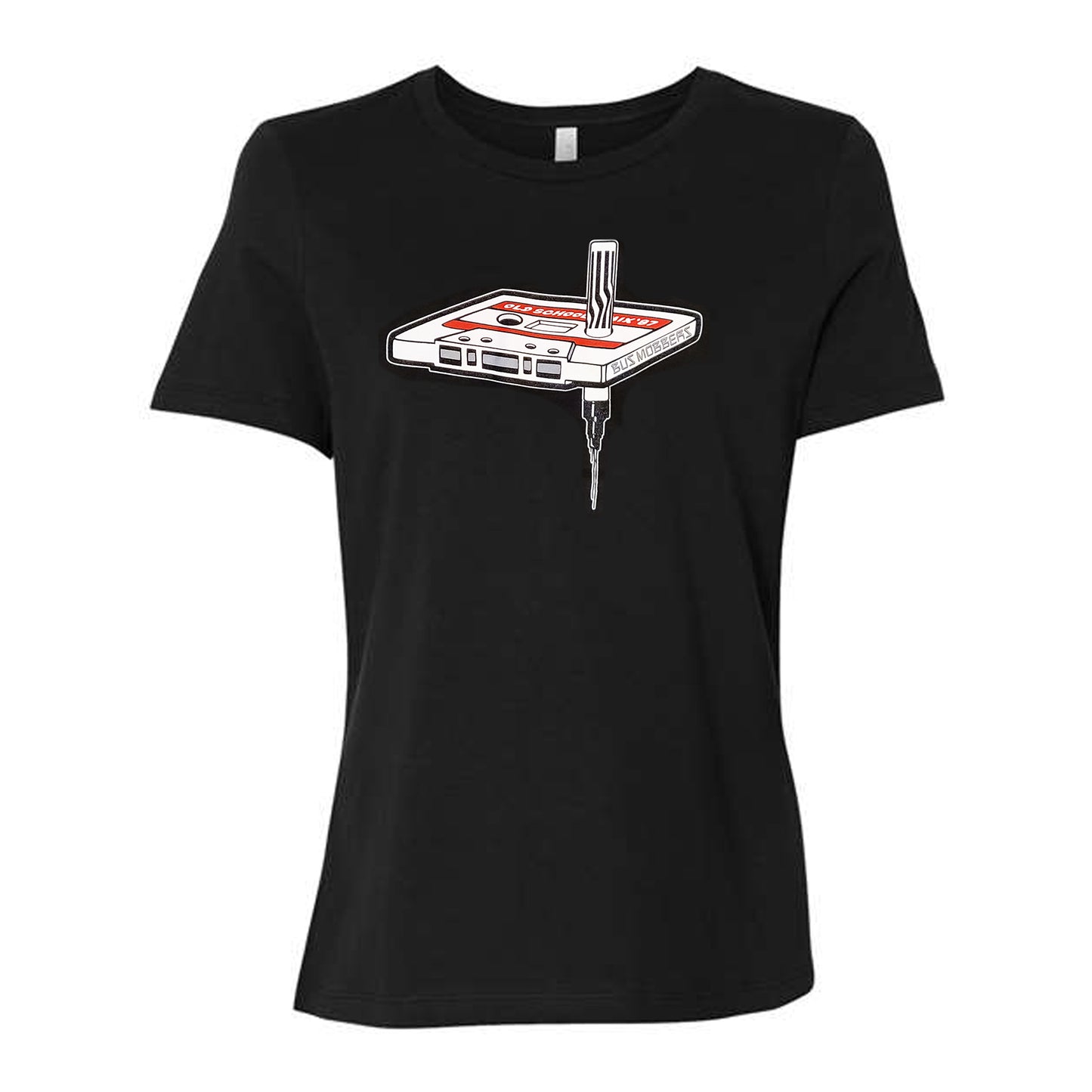 Black womens shirt with white mixtape and pilot marker