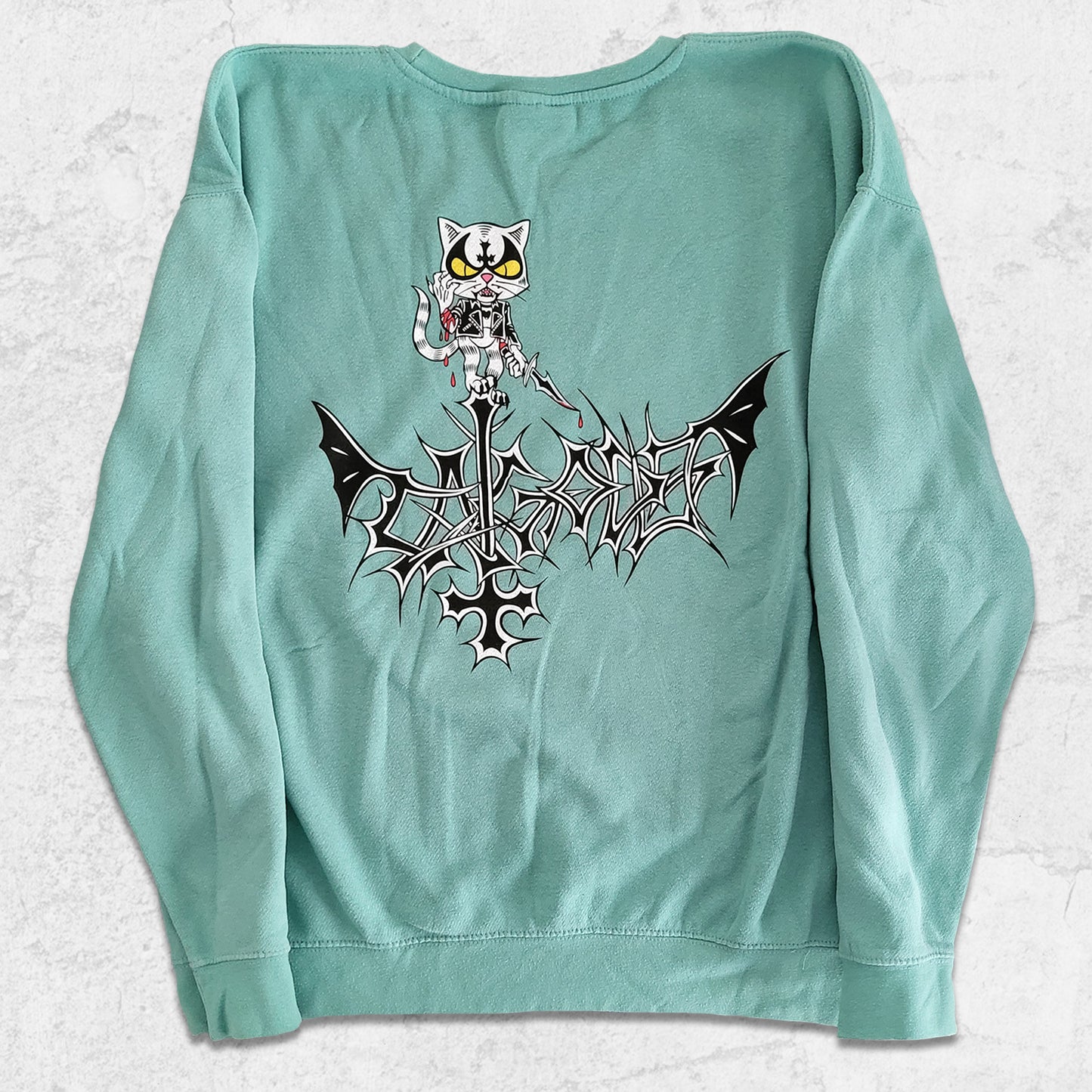 Graffiti art printed crew neck sweater