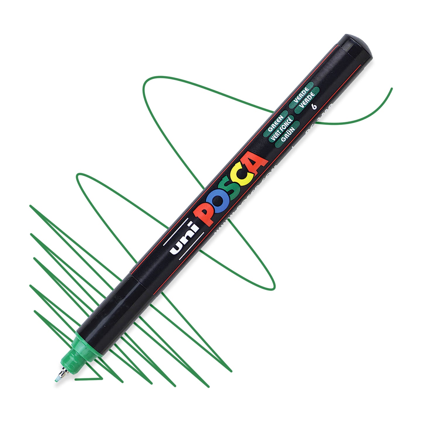 POSCA 1-MR water-based graffiti art Fine Line paint marker in Green.