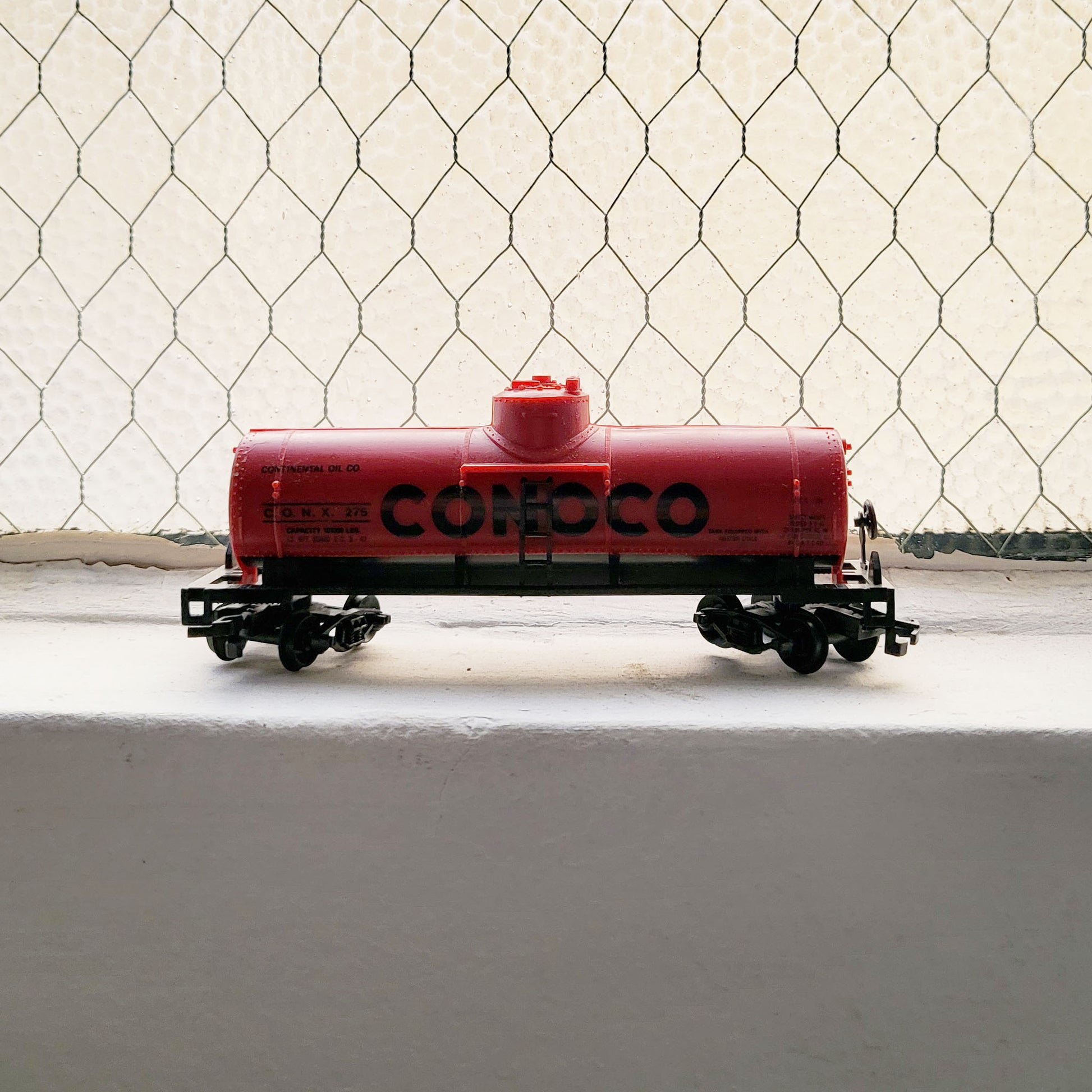 HO model toy 'Conoco' train tanker for graffiti writer gifts and train enthusiasts. 