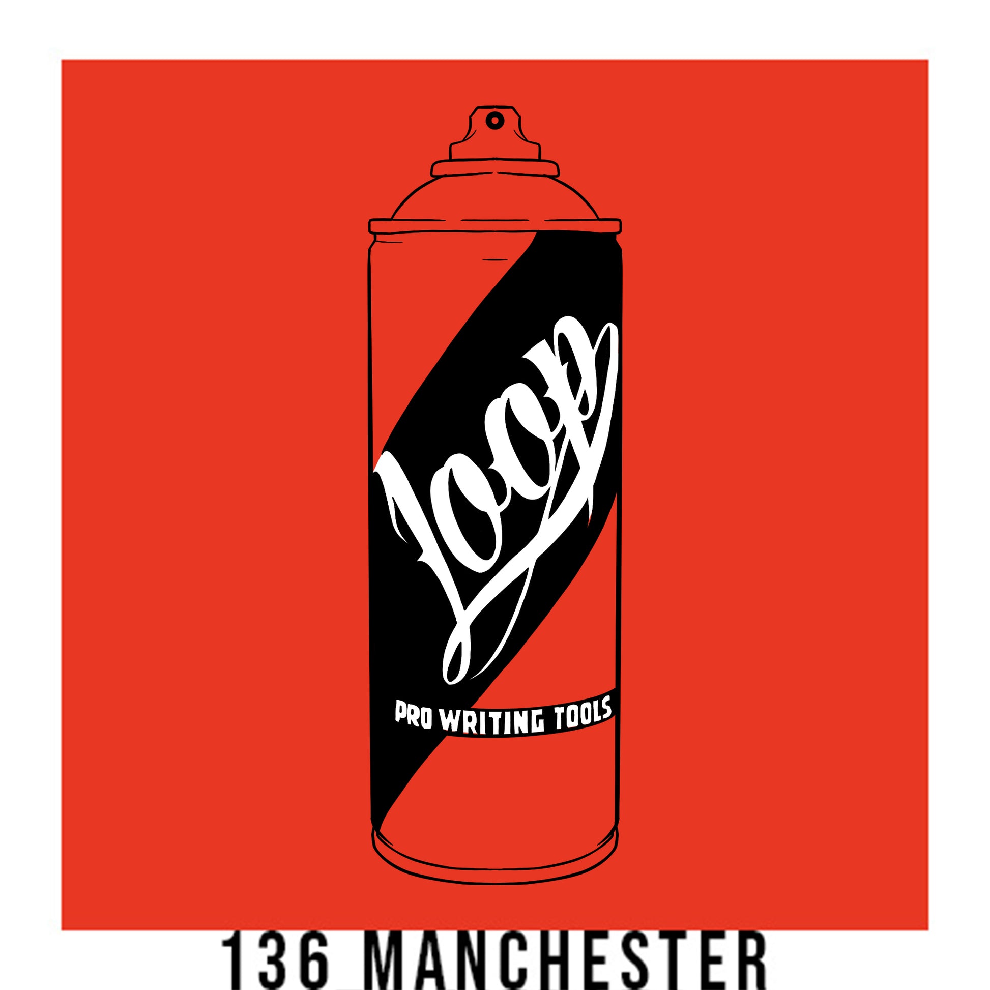 Loop colors graffiti artist spray paint in Manchester red orange..