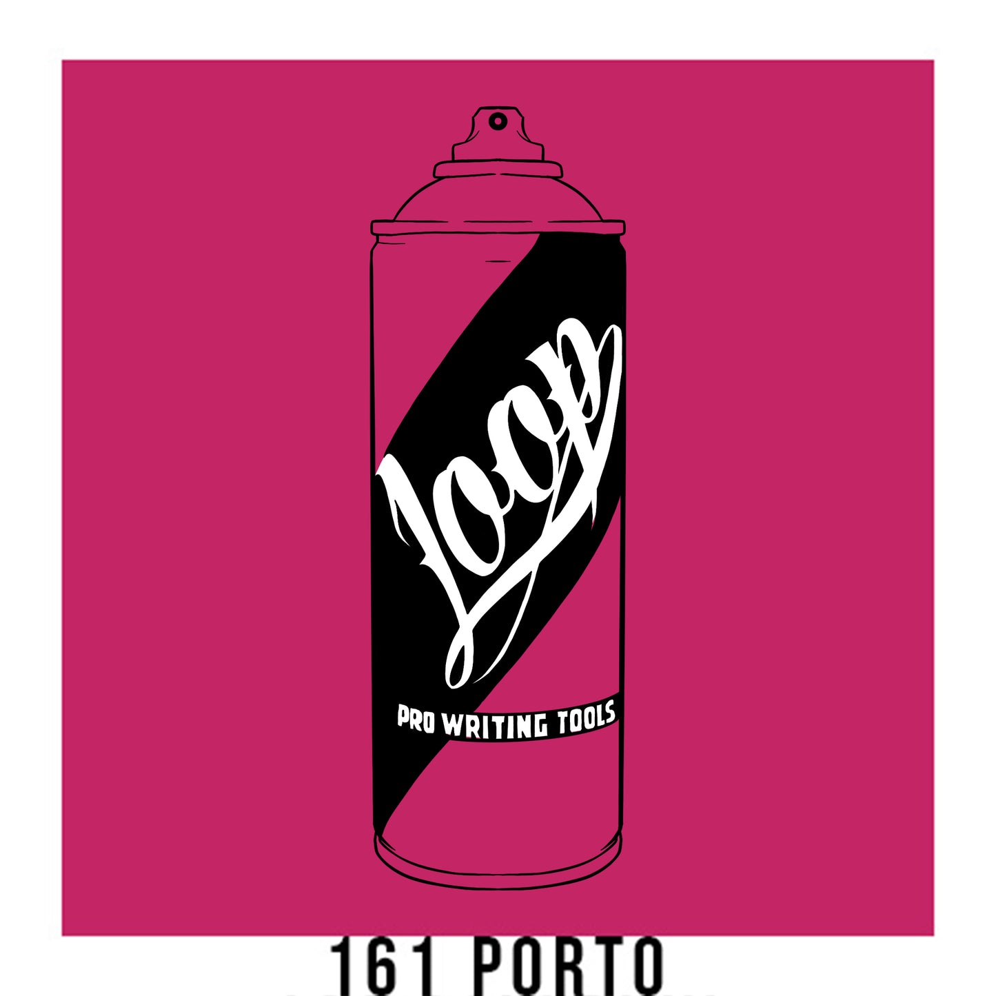 Loop colors graffiti artist spray paint in Porto dark pink.