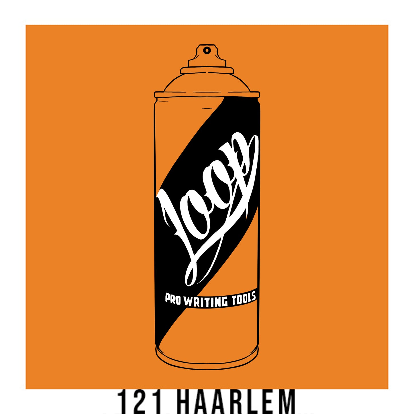 Loop colors graffiti artist spray paint in medium orange Haarlem..