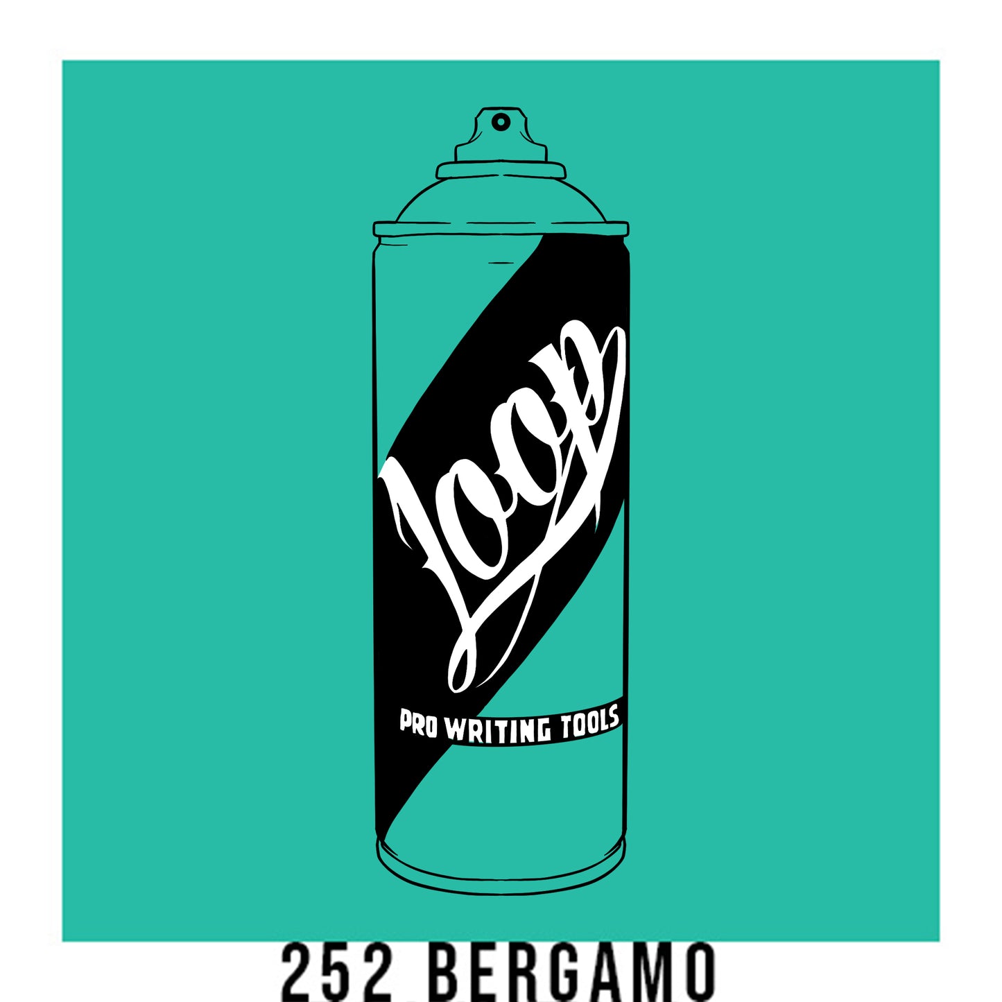 Loop colors graffiti artist spray paint in Bergamo medium turquoise.