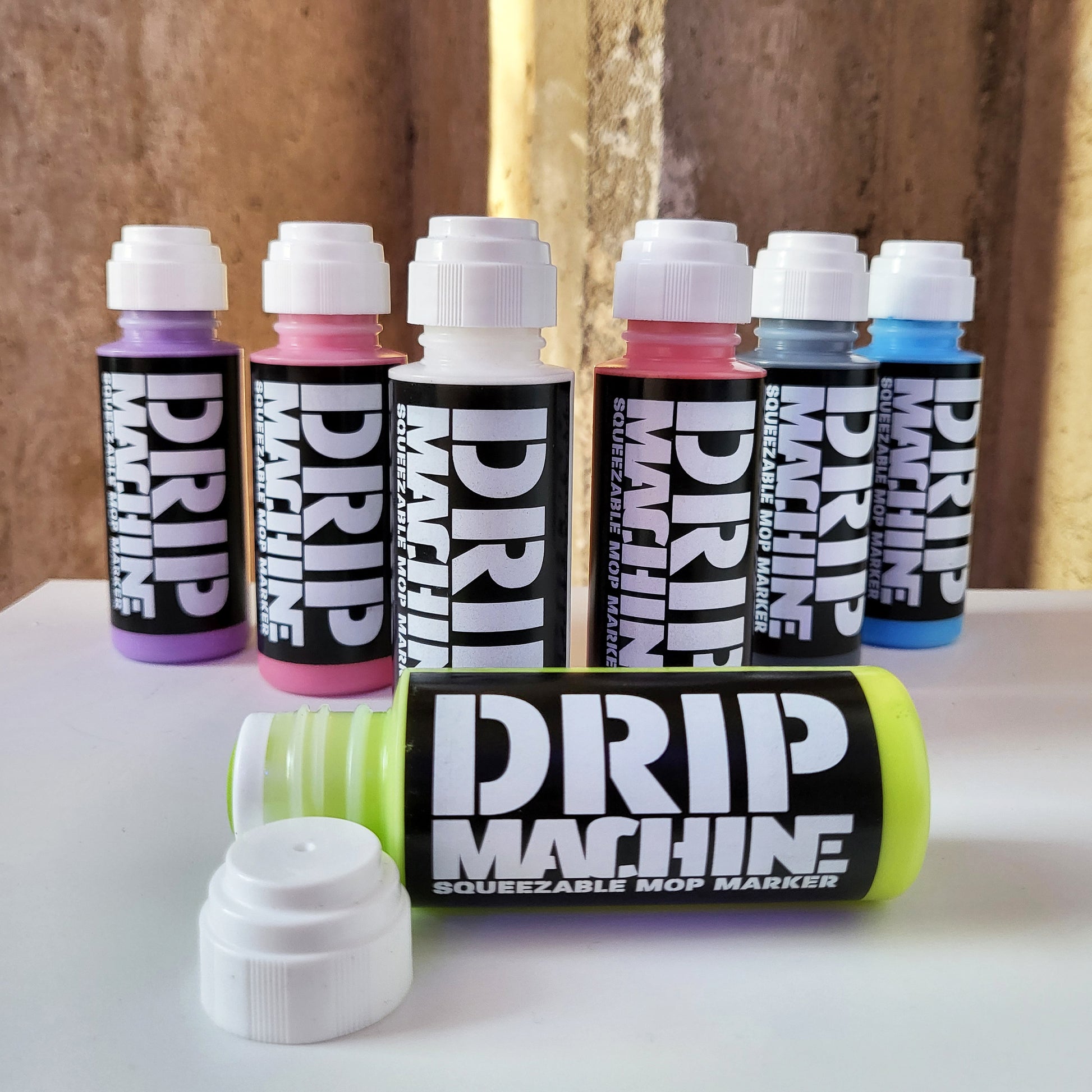 Graffiti dripper, mop, squeezer, acrylic paint ink markers