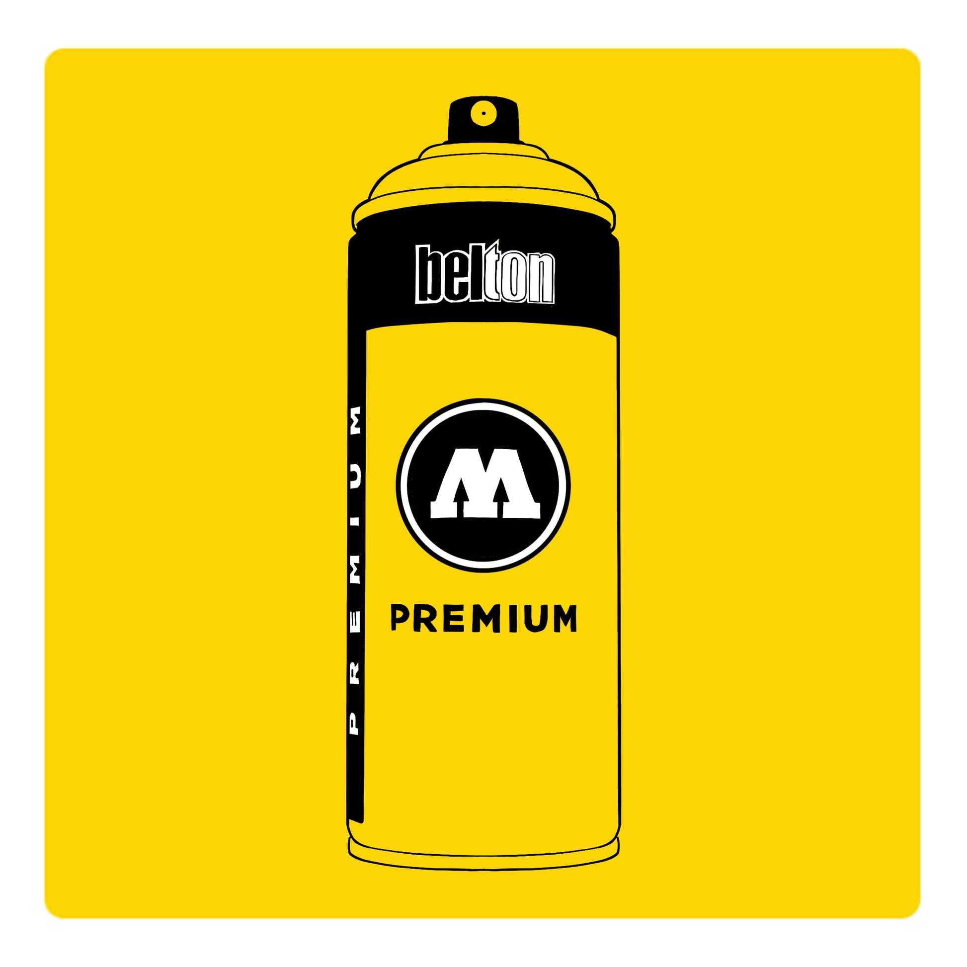 Belton Molotow premium spray paint in color Cadmium Yellow