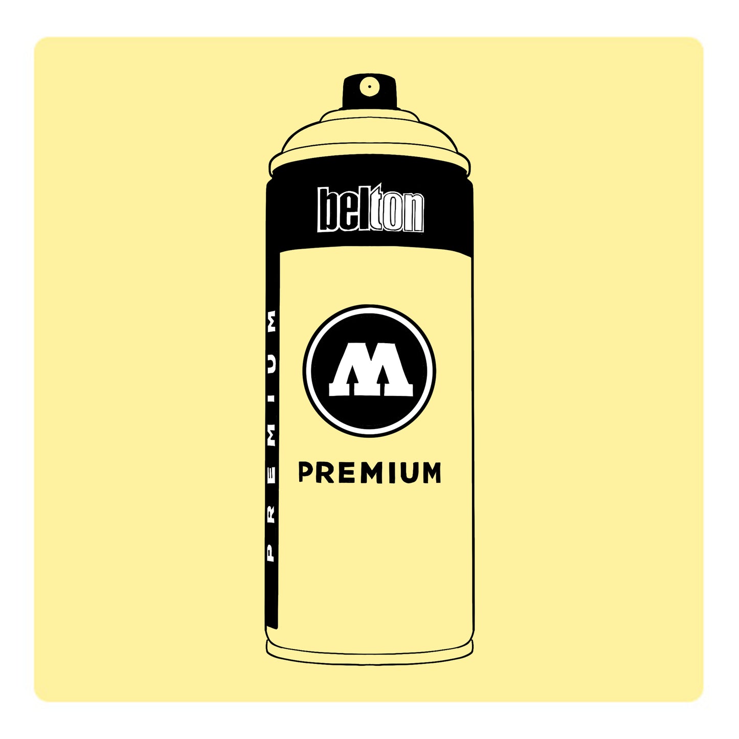 Belton Molotow premium spray paint in color Vanilla yellow