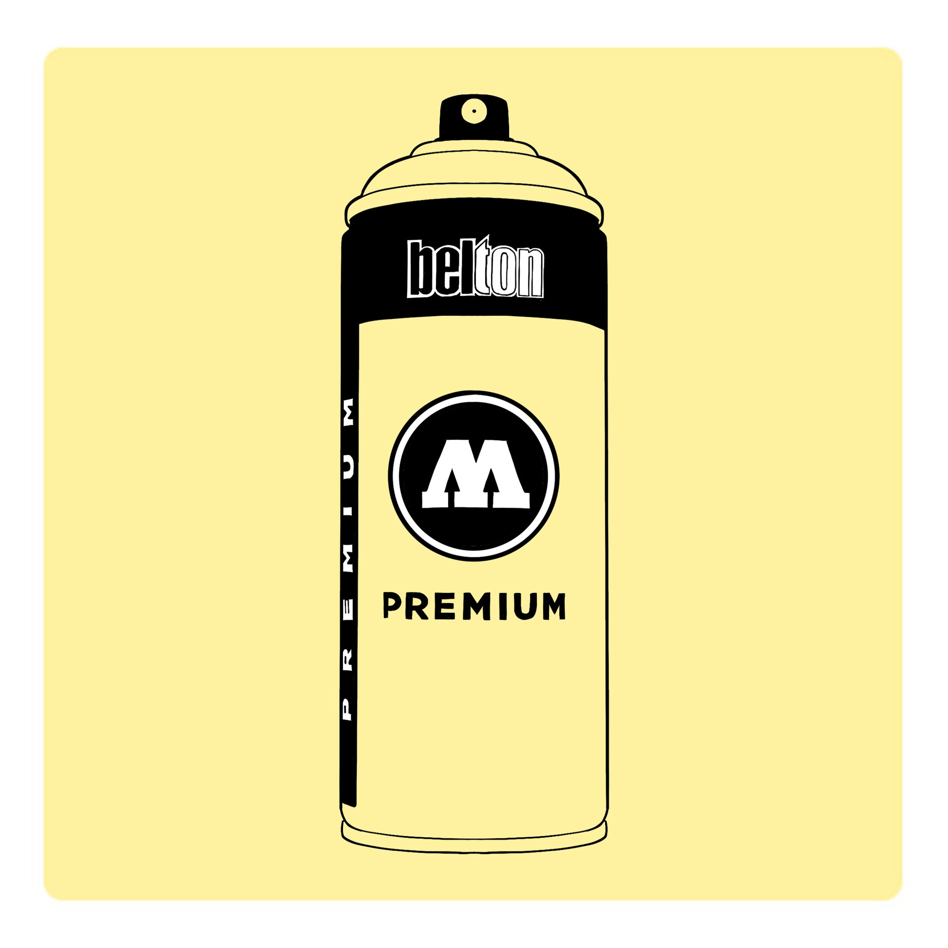 Belton Molotow premium spray paint in color Vanilla yellow