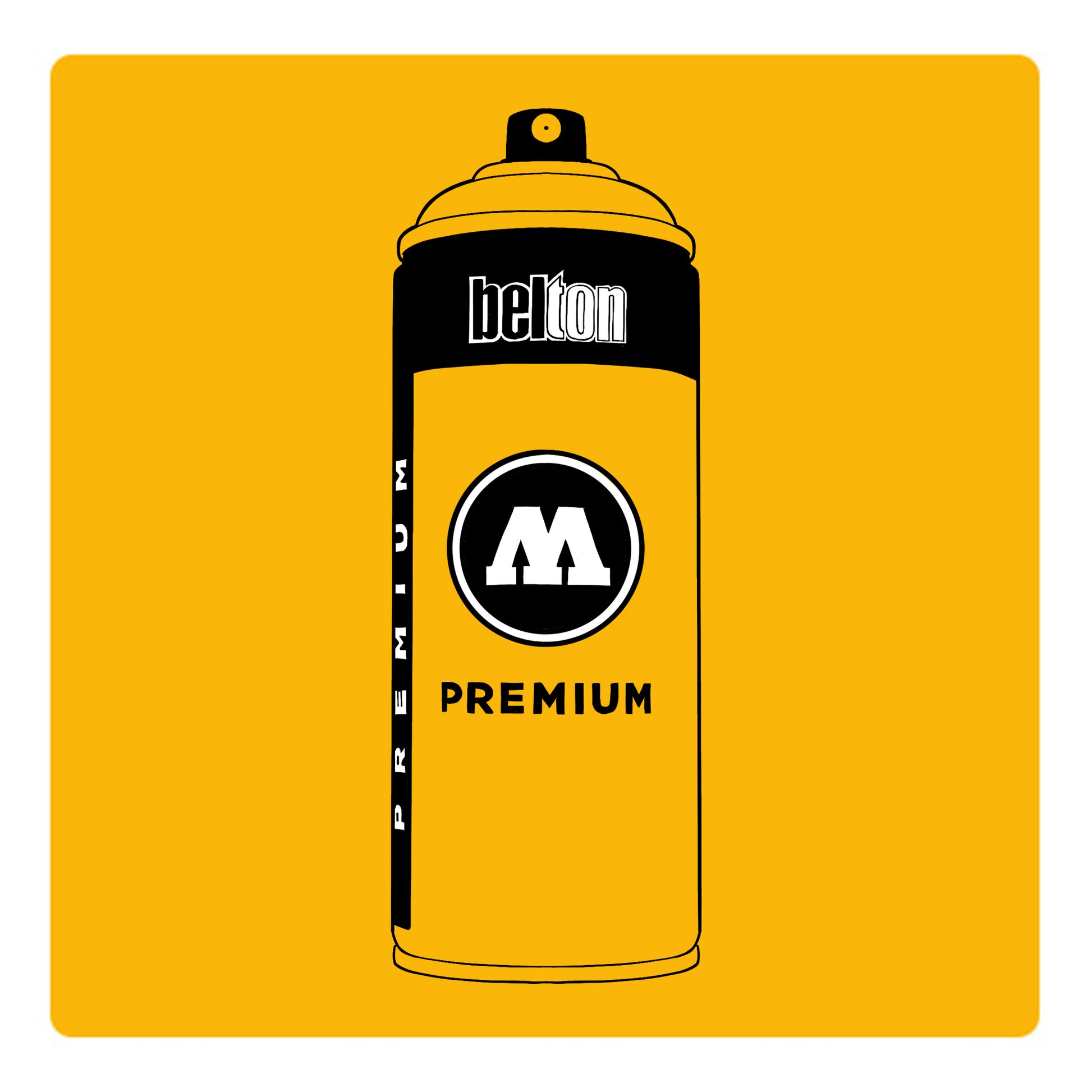 Belton Molotow premium spray paint in color Golden Yellow