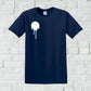 Overspray branded boxcar design T-shirt front in navy.