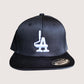 Phatcaps graffiti brand black baseball cap LA with white embroidery.