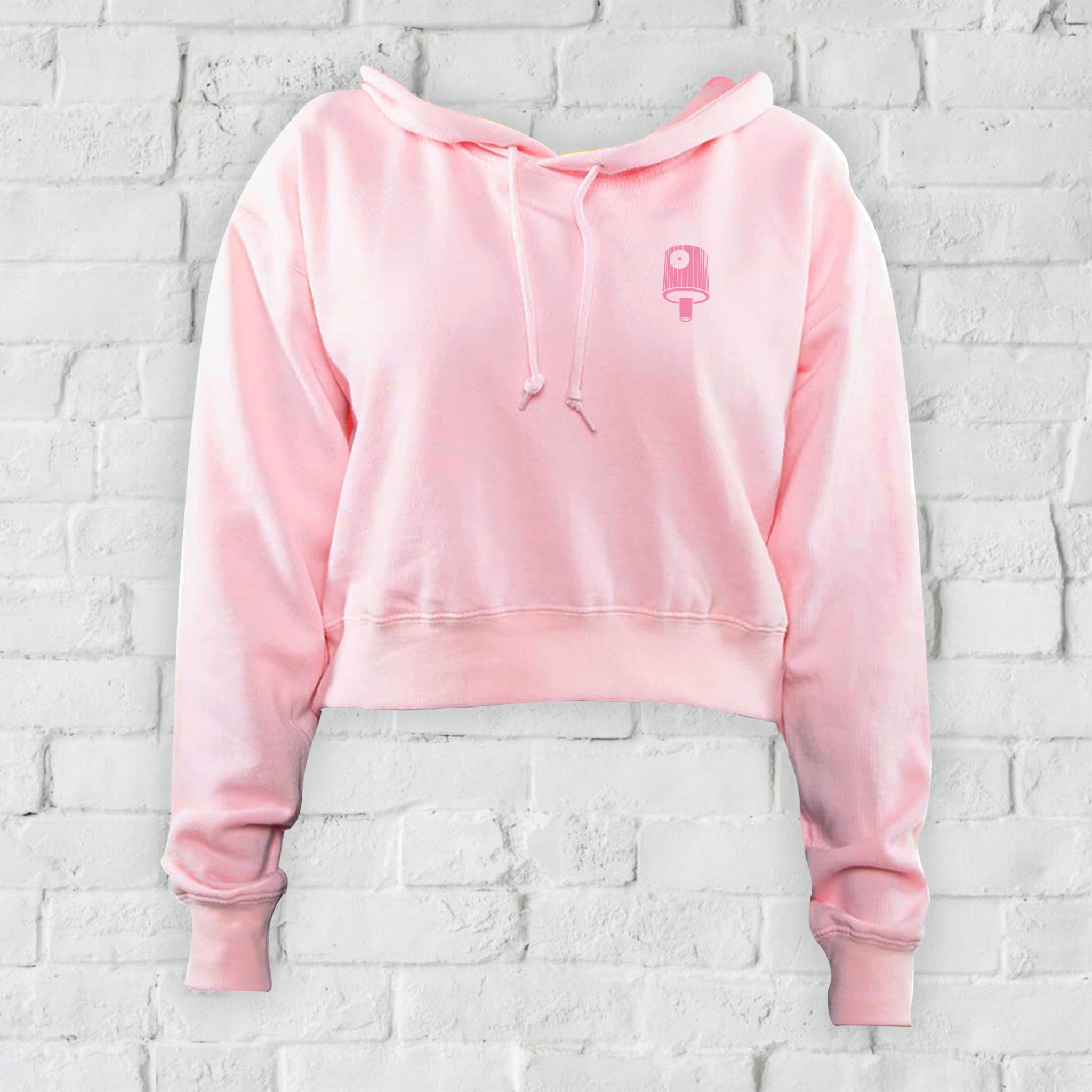 Baby pink cropped hoodie new arrivals