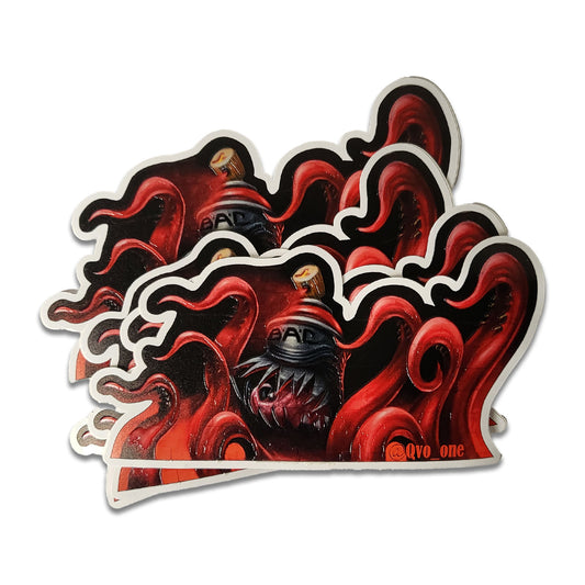 qvo_one "Red Toy Killer Monster" Sticker decal